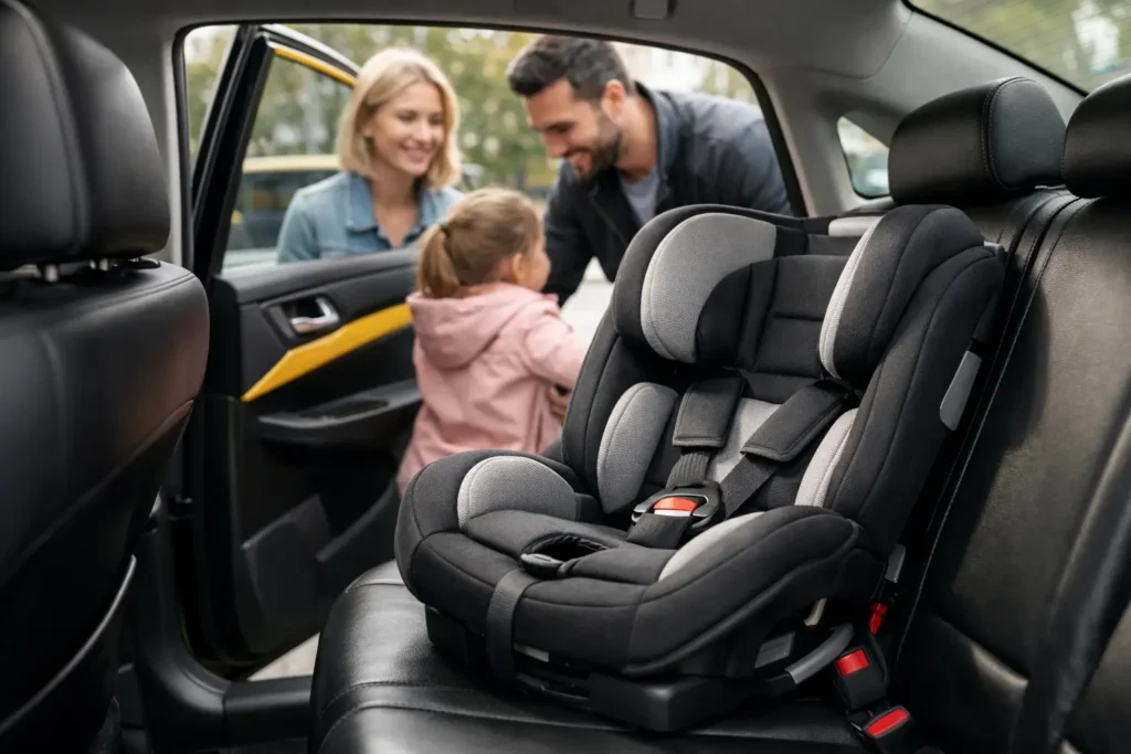 Taxi familial avec siège auto: quoi vérifier